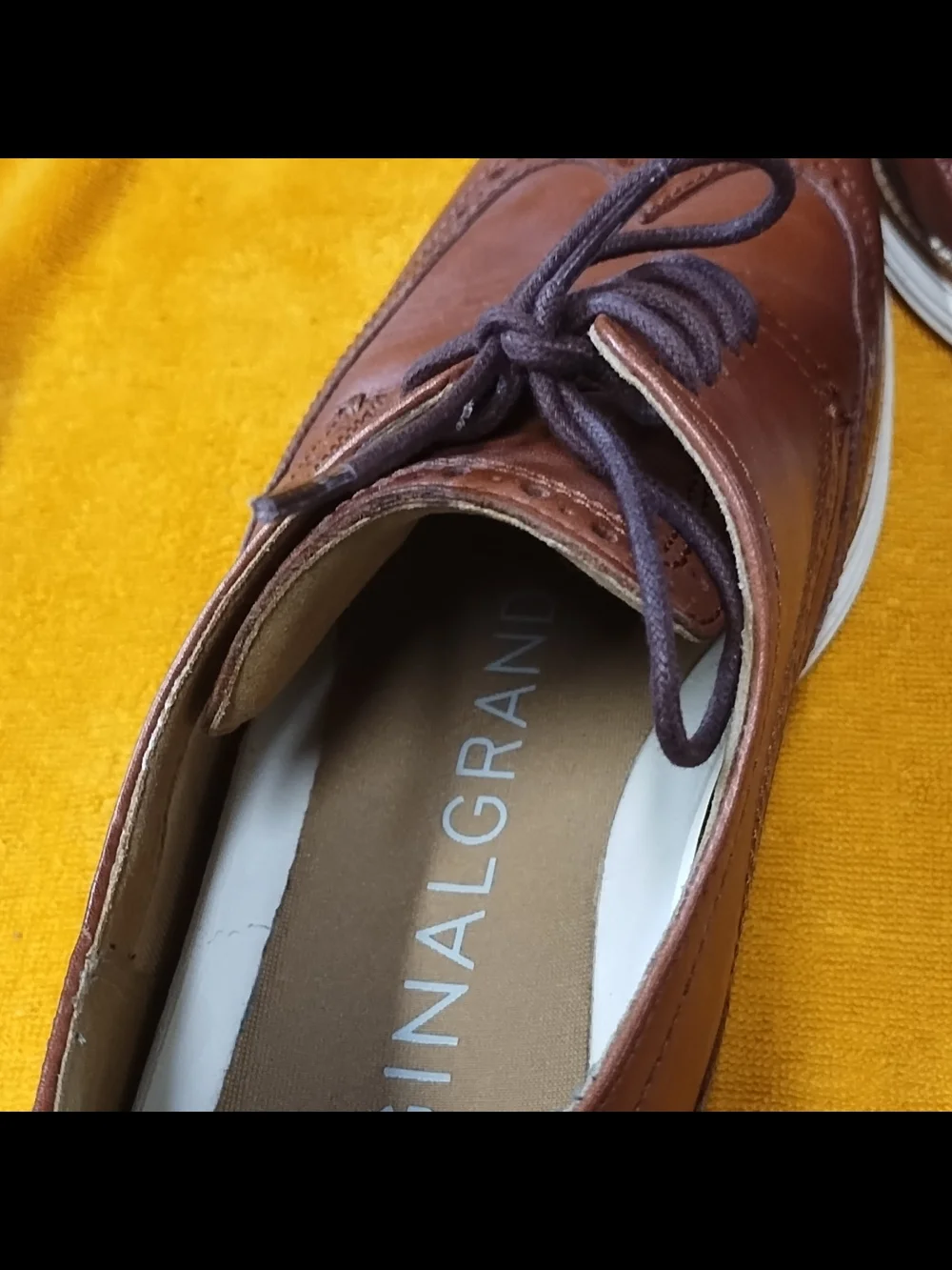 Cole Haan  Brown Leather Lace-Up Slip-On Loafer